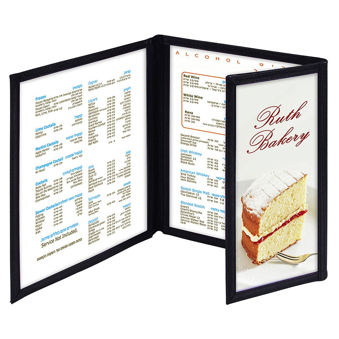 TRANSPARENT DOUBLE SIDED MENU COVER