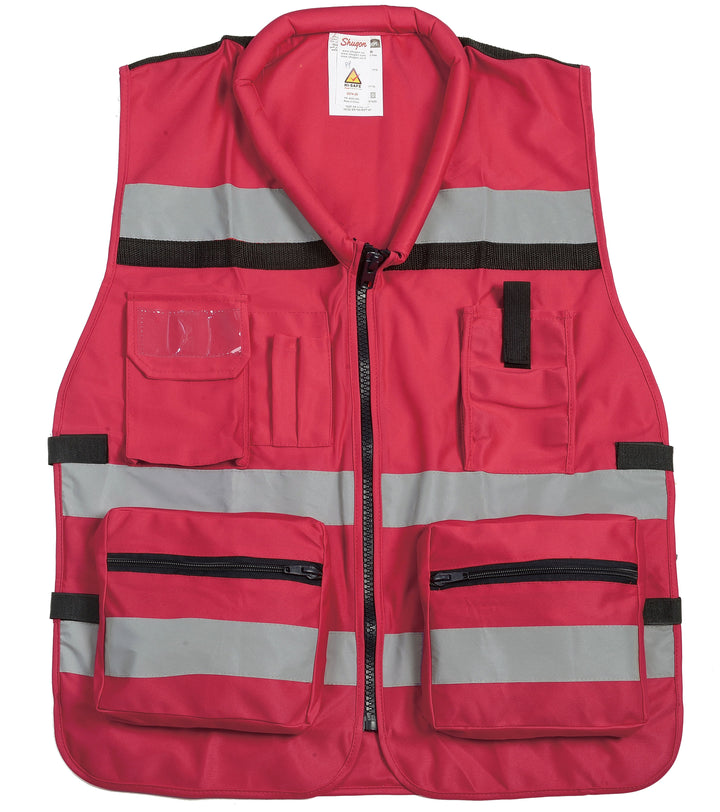 אפוד עבודה אדום חזית