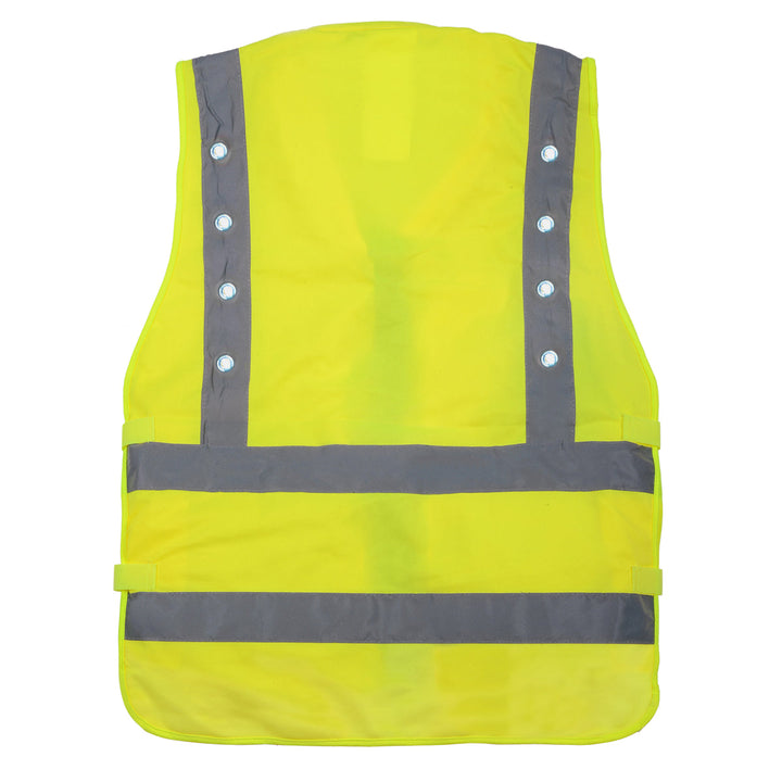 אפוד עבודה צהוב זוהר עם נורות לד